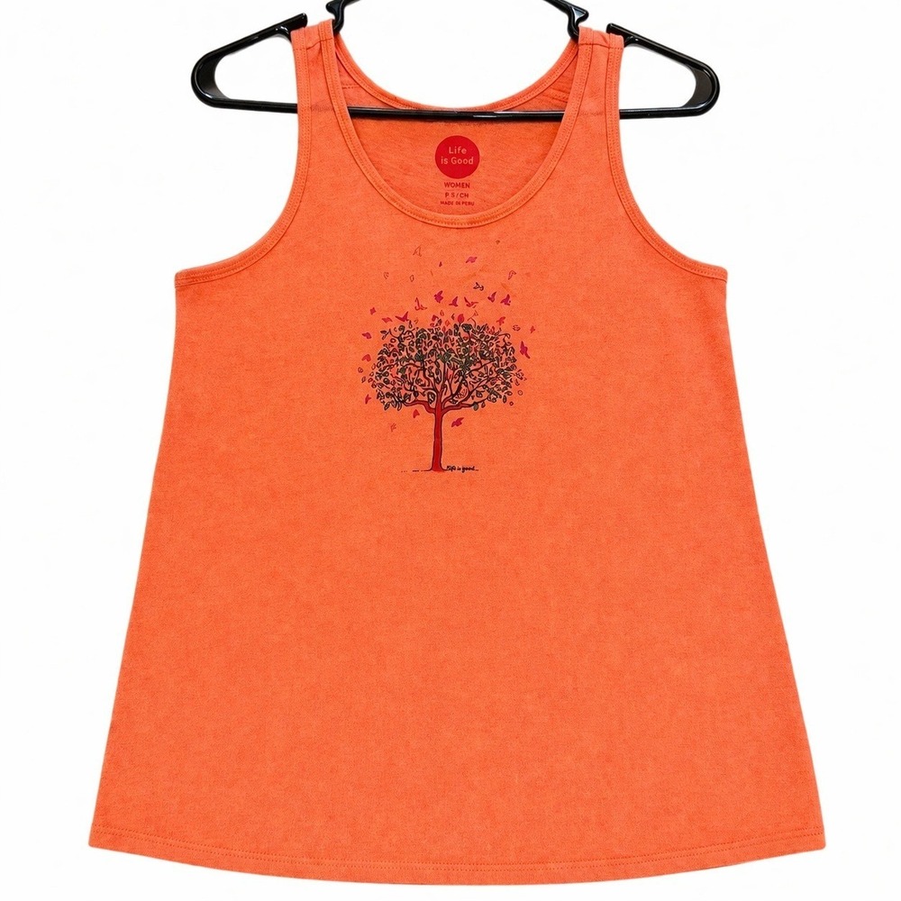 Life is Good Orange Graphic Breezy Tank Women's Small - Picture 2 of 5
